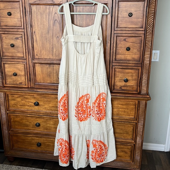 Anthropologie Felicity Embroidered Cutout Maxi Dress Large - Picture 5 of 10